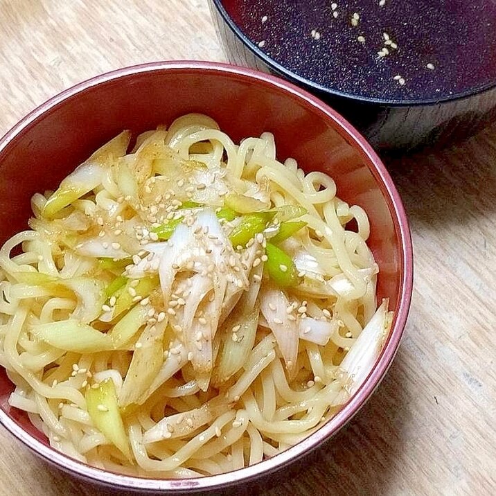 長ねぎのナムル乗せつけ麺